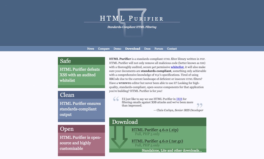 html purifier