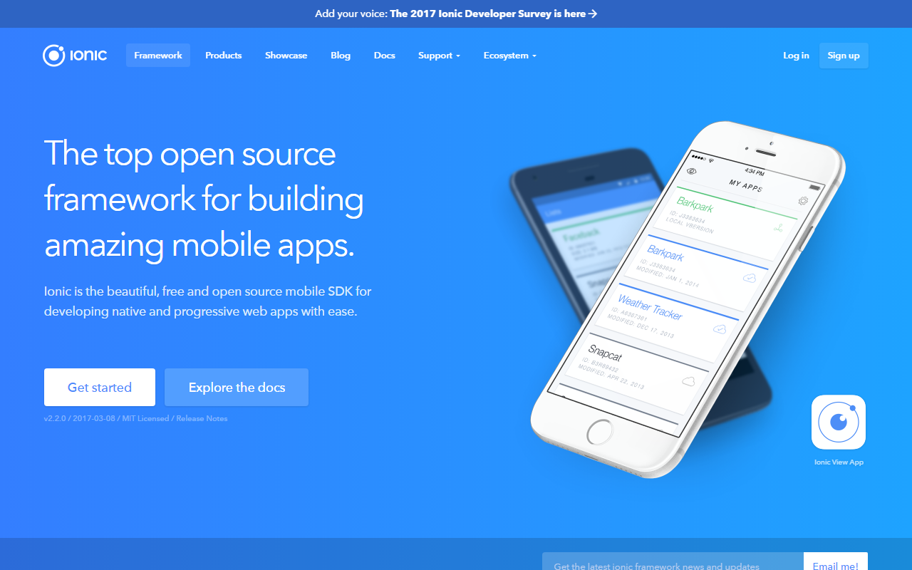 Ionic Framework. Ionic (mobile app Framework). Ionic 2017. Build mobile apps.